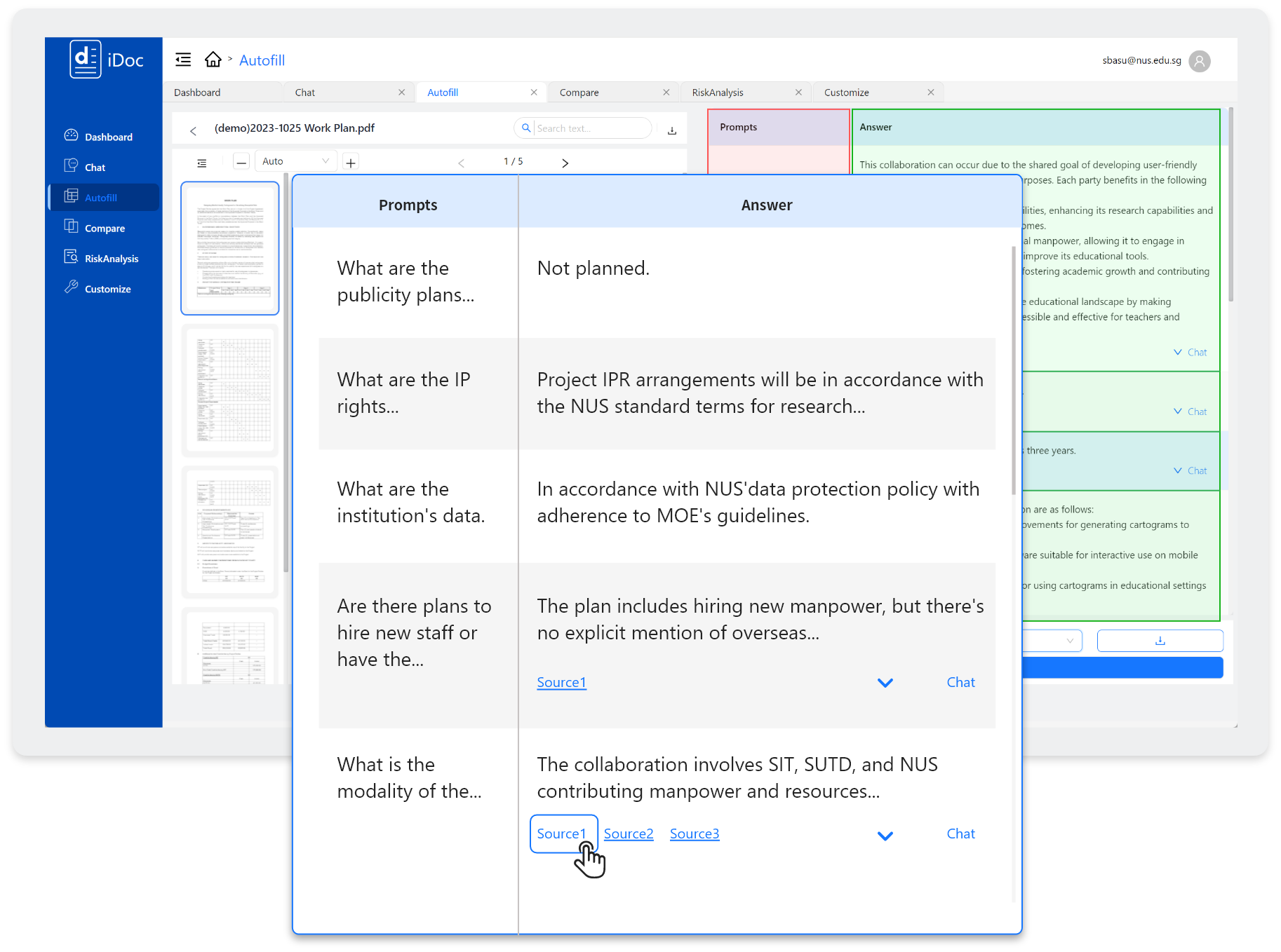 Intelligent Form Filling Interface
